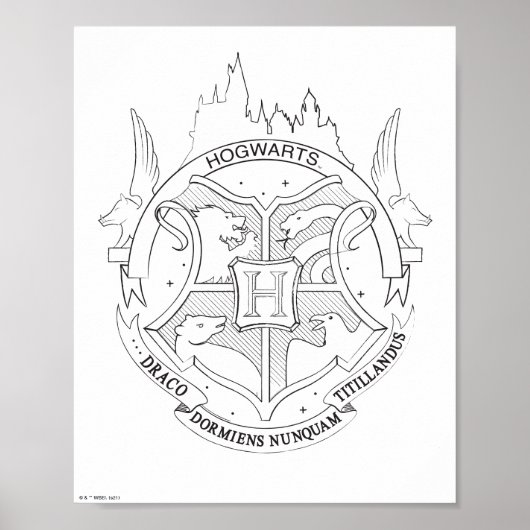 HARRY POTTER™ HOGWARTS™ WAPPEN Coloring Poster (Vorne)