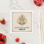 Harry Potter Hogwarts‑Wappen Erster Geburtstag Serviette (Beispiel)