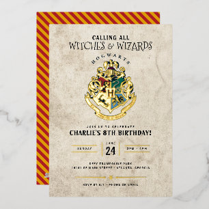 Harry Potter Hogwarts-Wappen Geburtstag Folieneinladung