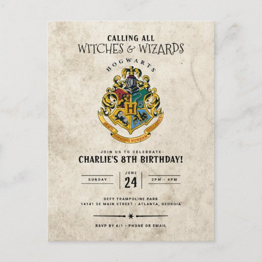 Harry Potter Hogwarts-Wappen Geburtstag Postkarte (Vorderseite)
