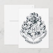 Harry Potter | Hogwarts-Wappen - Schwarz und Weiß Postkarte (Vorne/Hinten)