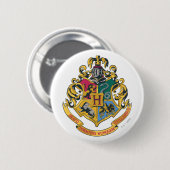 Harry Potter | Hogwarts-Wappen - Vollfarbe Button (Vorne & Hinten)