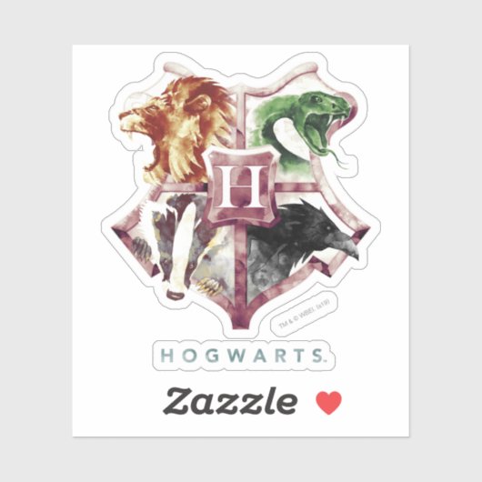 Harry Potter | HOGWARTS™ Wappen Wasserfarbe Aufkleber (Blatt)