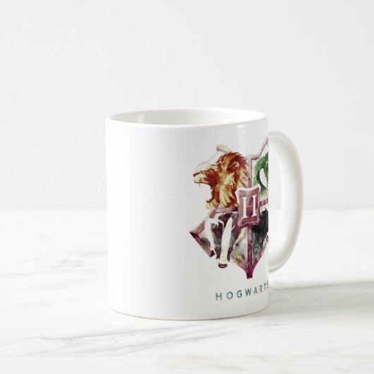 Harry Potter | HOGWARTS™ Wappen Wasserfarbe Kaffeetasse (VorderseiteRechts)