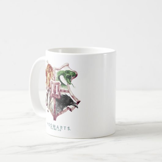 Harry Potter | HOGWARTS™ Wappen Wasserfarbe Kaffeetasse (Vorderseite Links)