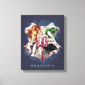 Harry Potter | HOGWARTS™ Wappen Wasserfarbe Leinwanddruck (Vorderseite)