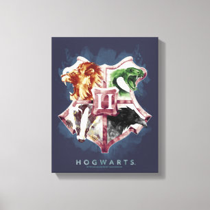 Harry Potter   HOGWARTS™ Wappen Wasserfarbe Leinwanddruck