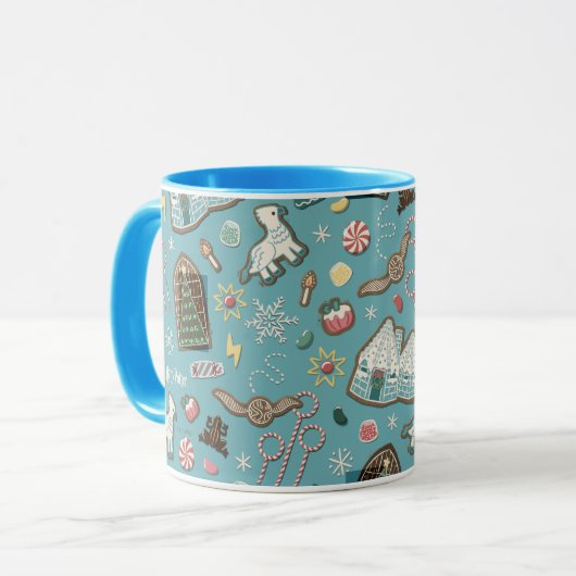 HARRY POTTER™ HOGWARTS™ Weihnachts-Cookie-Muster Tasse (Vorderseite Links)