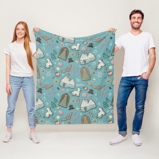 HARRY POTTER™ HOGWARTS™ Weihnachtskochtmuster Fleecedecke (Beispiel)