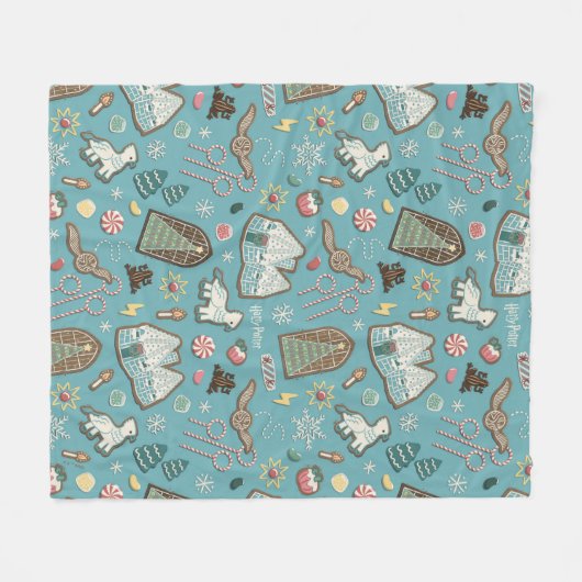 HARRY POTTER™ HOGWARTS™ Weihnachtskochtmuster Fleecedecke (Vorderseite (Horizontal))