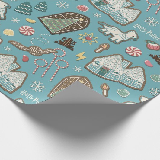 HARRY POTTER™ HOGWARTS™ Weihnachtskochtmuster Geschenkpapier (Ecke)