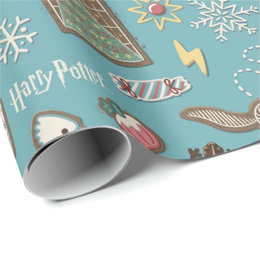 HARRY POTTER™ HOGWARTS™ Weihnachtskochtmuster Geschenkpapier (Rolleneckpunkt)