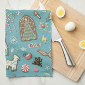 HARRY POTTER™ HOGWARTS™ Weihnachtskochtmuster Geschirrtuch (Viertel Falte)