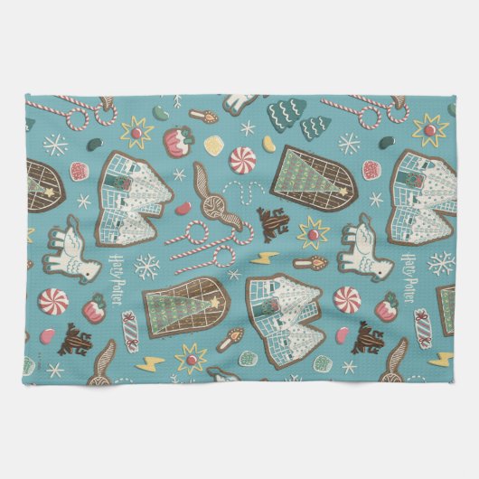 HARRY POTTER™ HOGWARTS™ Weihnachtskochtmuster Geschirrtuch (Horizontal)