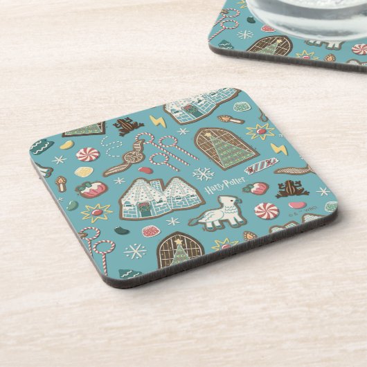 HARRY POTTER™ HOGWARTS™ Weihnachtskochtmuster Getränkeuntersetzer (Linke Seite)
