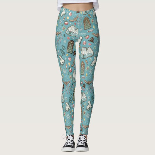 HARRY POTTER™ HOGWARTS™ Weihnachtskochtmuster Leggings (Vorderseite)
