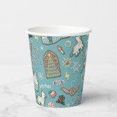 HARRY POTTER™ HOGWARTS™ Weihnachtskochtmuster Pappbecher (Rückseite)