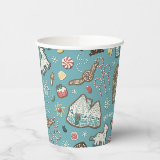 HARRY POTTER™ HOGWARTS™ Weihnachtskochtmuster Pappbecher (Links)