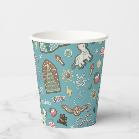 HARRY POTTER™ HOGWARTS™ Weihnachtskochtmuster Pappbecher (Vorderseite)