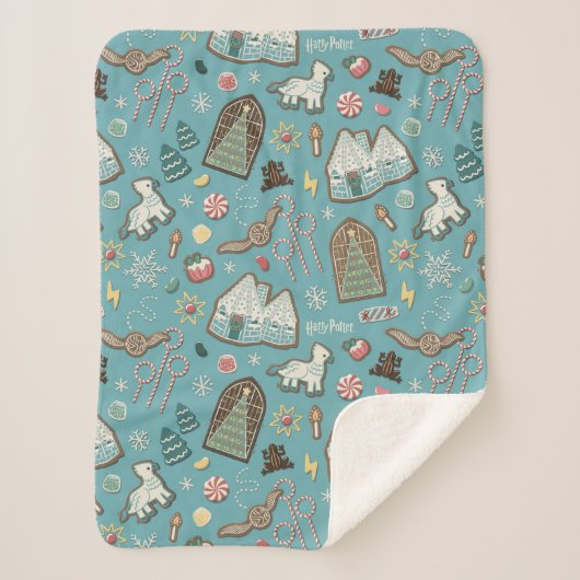 HARRY POTTER™ HOGWARTS™ Weihnachtskochtmuster Sherpadecke (Vorderseite)