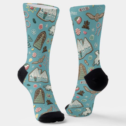 HARRY POTTER™ HOGWARTS™ Weihnachtskochtmuster Socken (Gewinkelt)