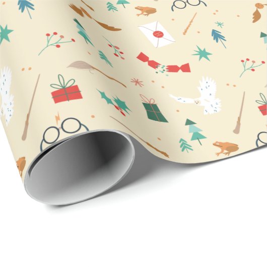 Harry Potter | Holiday Icon Muster Geschenkpapier (Rolleneckpunkt)