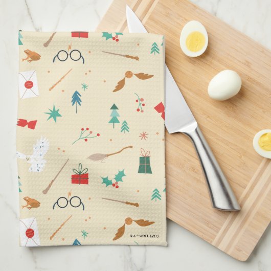 Harry Potter | Holiday Icon Muster Geschirrtuch (Viertel Falte)