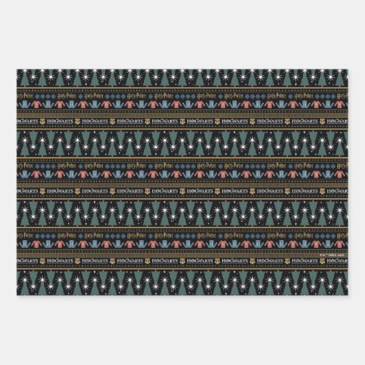 HARRY POTTER™ Holiday Sweater Muster Geschenkpapier Set (Vorderseite)