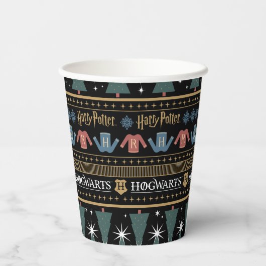 HARRY POTTER™ Holiday Sweater Muster Pappbecher (Rückseite)