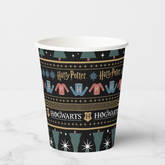 HARRY POTTER™ Holiday Sweater Muster Pappbecher (Vorderseite)