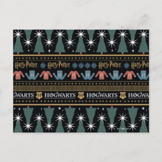 HARRY POTTER™ Holiday Sweater Muster Postkarte