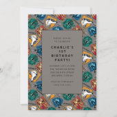 Harry Potter House Pattern Geburtstag Einladung (Vorderseite)