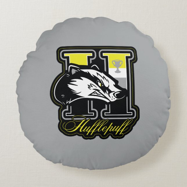 HARRY POTTER™ | HUFFLEPUFF™ Athletisches Abzeichen Rundes Kissen (Vorderseite)