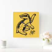 Harry Potter | Hufflepuff Badger Icon Quadratische Wanduhr (Zuhause)