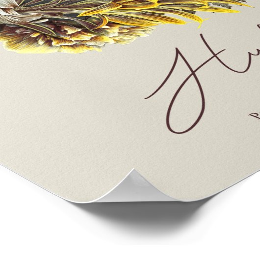 HARRY POTTER™ HUFFLEPUFF™ Blumengrafik Poster (Ecke)