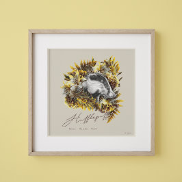 HARRY POTTER™ HUFFLEPUFF™ Blumengrafik Poster