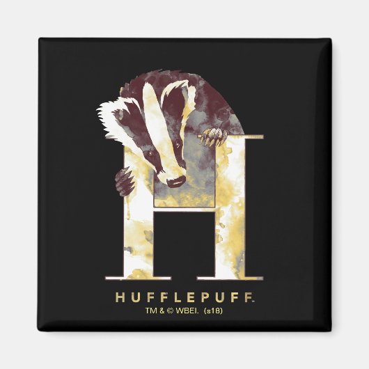 Harry Potter | HUFFLEPUFF™ Dachs Wasserfarbe Magnet (Vorne)