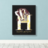 Harry Potter | HUFFLEPUFF™ Dachs Wasserfarben Leinwanddruck (Insitu (Holzboden))