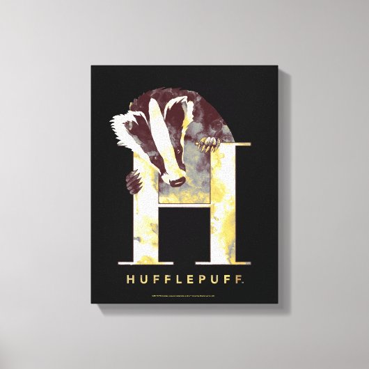 Harry Potter | HUFFLEPUFF™ Dachs Wasserfarben Leinwanddruck (Vorderseite)