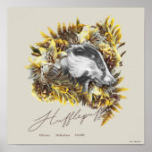 HARRY POTTER™ HUFFLEPUFF™ Florales Grafikdesign Poster (Vorne)