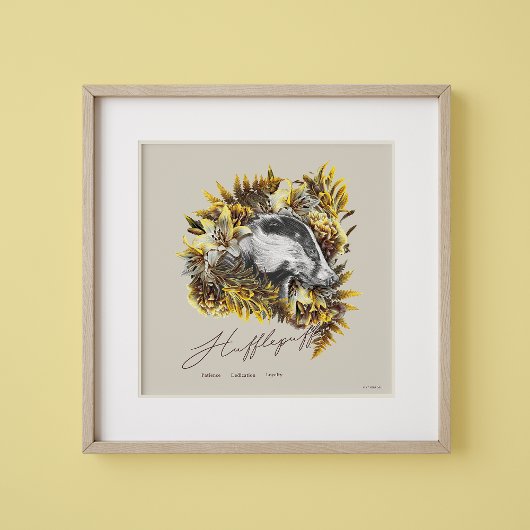 HARRY POTTER™ HUFFLEPUFF™ Florales Grafikdesign Poster