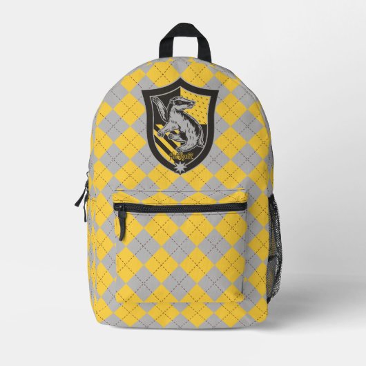 Harry Potter | Hufflepuff House Pride Wappen Bedruckter Rucksack (Vorderseite)