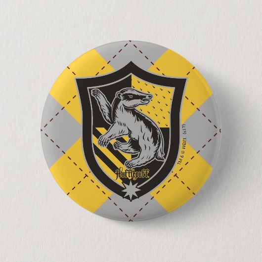 Harry Potter | Hufflepuff House Pride Wappen Button (Vorderseite)