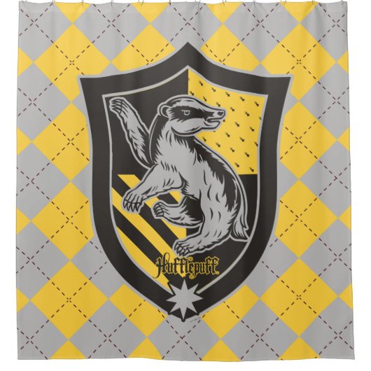Harry Potter | Hufflepuff House Pride Wappen Duschvorhang (Vorderseite)