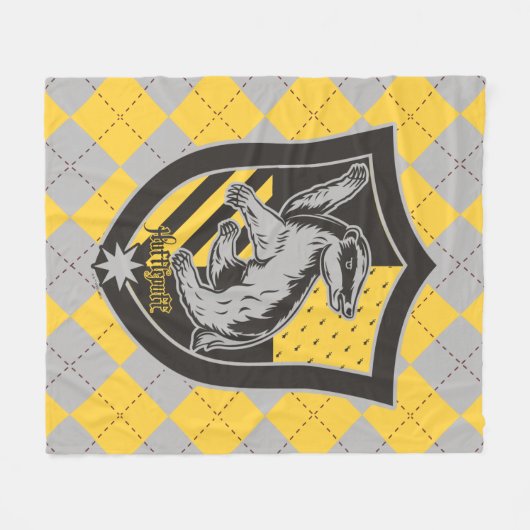 Harry Potter | Hufflepuff House Pride Wappen Fleecedecke (Vorderseite (Horizontal))
