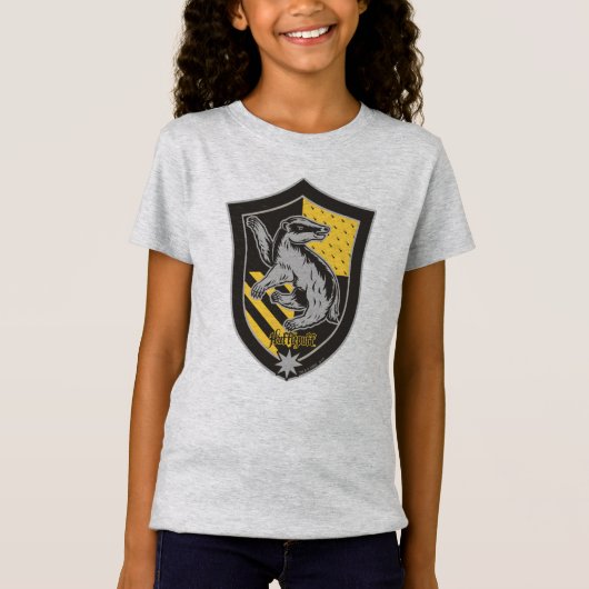 Harry Potter | Hufflepuff House Pride Wappen T-Shirt (Vorderseite)