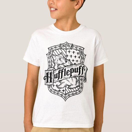 HARRY POTTER™ HUFFLEPUFF™ Line Art Wappen T - Shir T-Shirt (Vorderseite)
