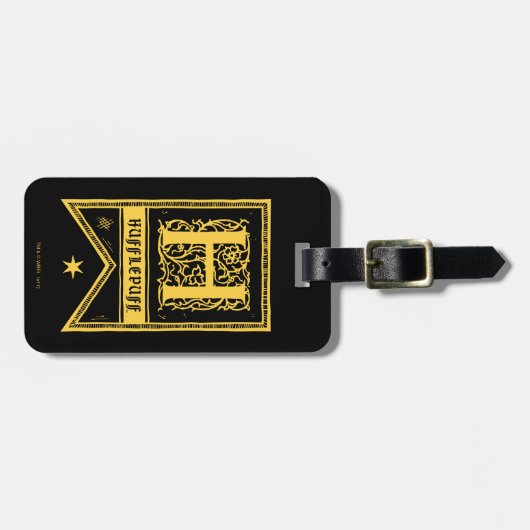 Harry Potter | Hufflepuff Monogram Banner Gepäckanhänger (Vorderseite horizontal)