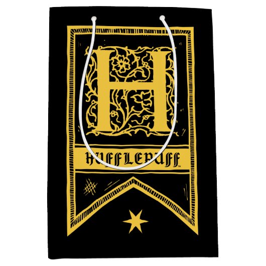 Harry Potter | Hufflepuff Monogram Banner Mittlere Geschenktüte (Vorderseite)