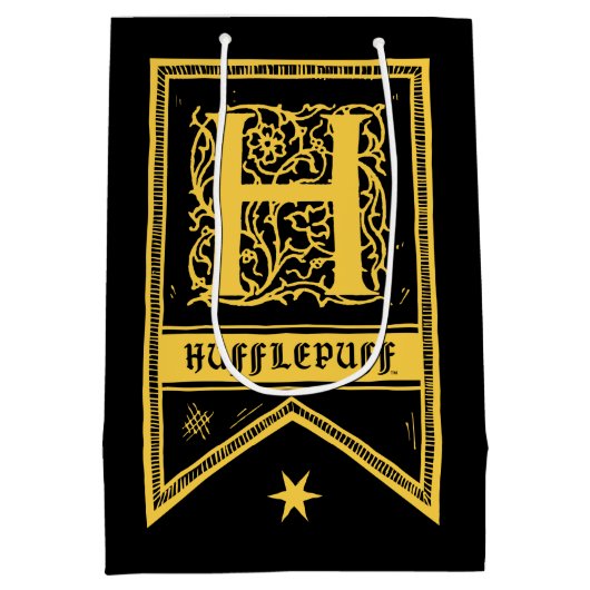 Harry Potter | Hufflepuff Monogram Banner Mittlere Geschenktüte (Rückseite)